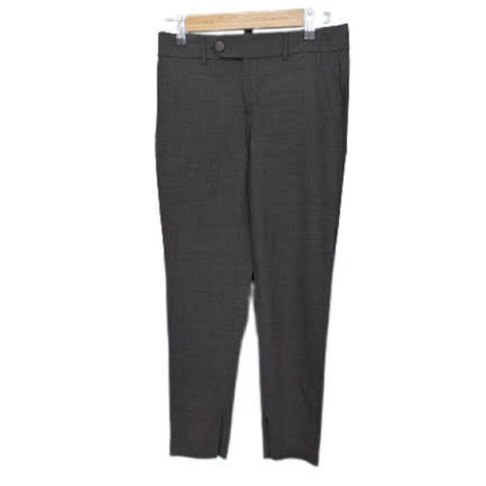 Vince Tab Front Leather Accent Trousers with Ankle Zip